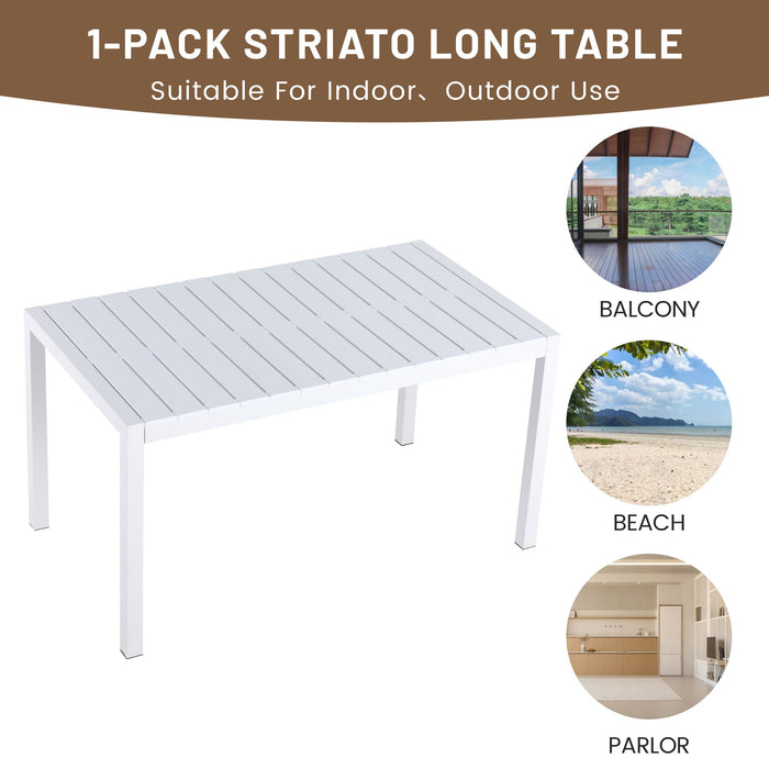 4 Piece Set Of Modern Color Block Designed Single Chairs With Long Table