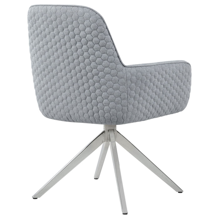 Flare - Arm Side Dining Chair With Tufting - Gray