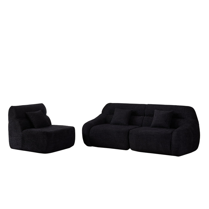 Luxury Curved Corner Sectional Sofa With 4 Pillows
