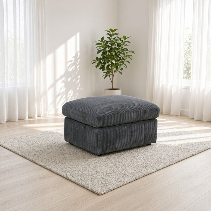 Oversized Ottoman Footrest Extra Seat Living Room - Dark Gray