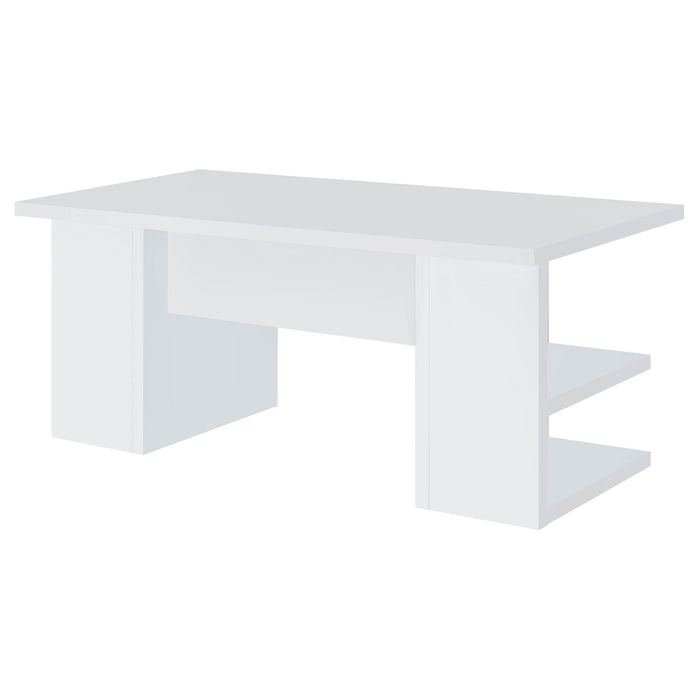 Hannah - 4 Shelf Writing Desk With Open Shelving - White