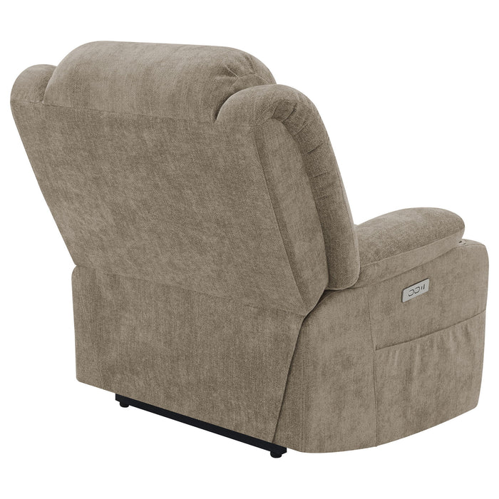 Beca - Upholstered Power Lift Recliner With Cupholders And USB Charging