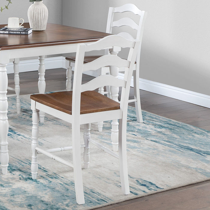 5 Piece Counter Height Dining Set With Table 4 Chairs - Oak / White