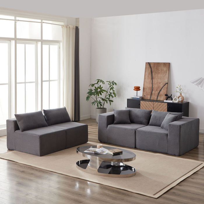 Modular L Shaped Sectional Compressed Sofa, Free Combination
