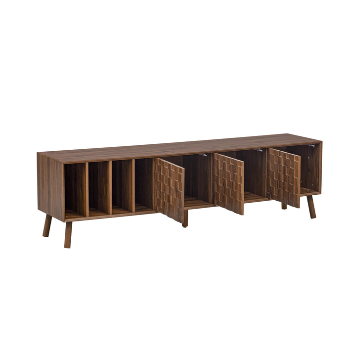 TV Stand With 5 Legs, Media Console Table For Tvs Up To 75" - Walnut