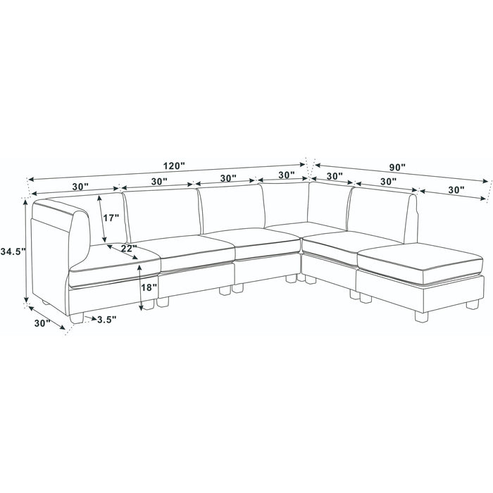 Upholstered Modular Sectional - Black
