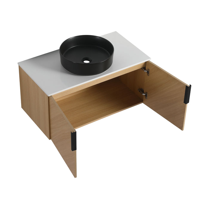 Wall Mounted Bathroom Vanity With Art Sink