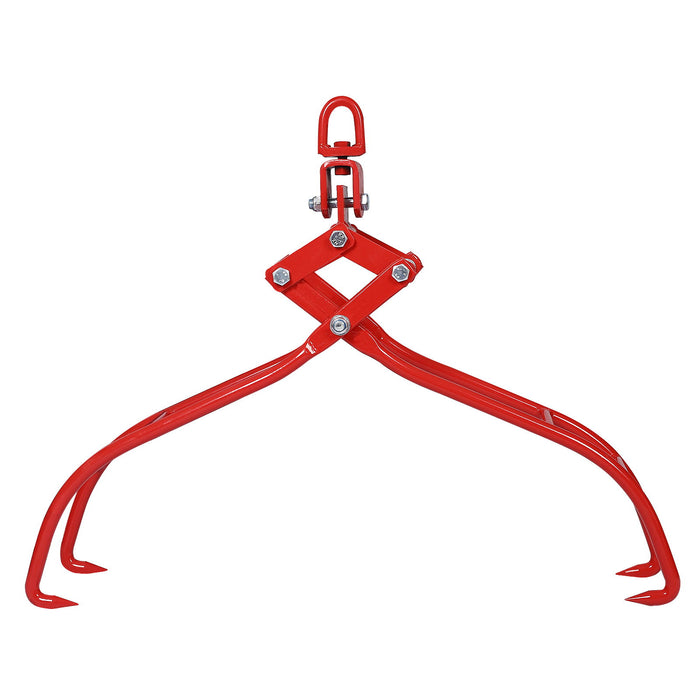 Heavy-Duty 4 Claw Timber Log Lifting Tongs Grabber - Red