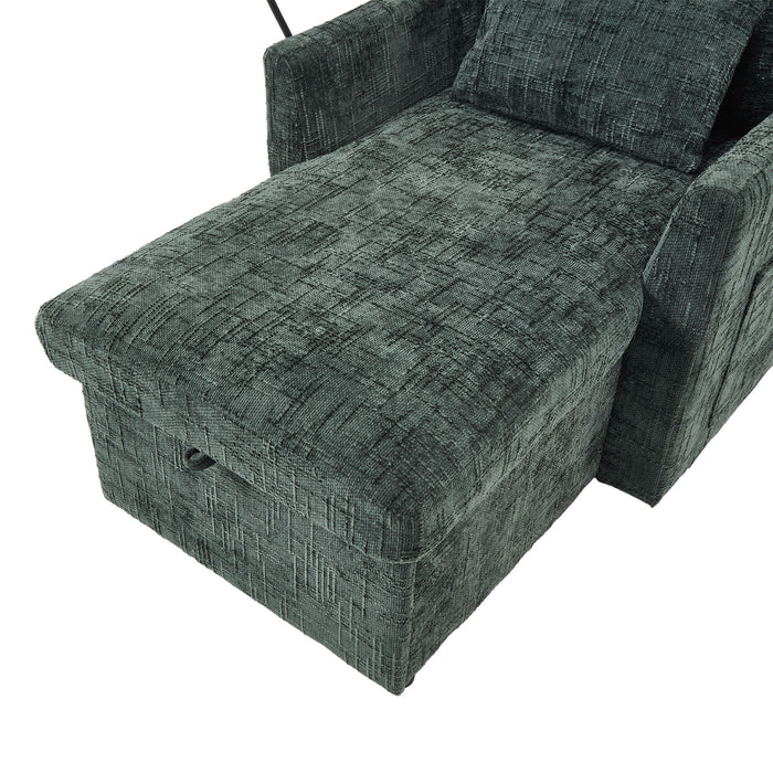 Multifunctional Chenille Recliner Sofa With Storage And Phone Bracket