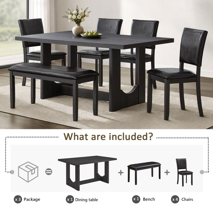 Dining Table Set, Rectangular Kitchen Table With Upholstered Chairs