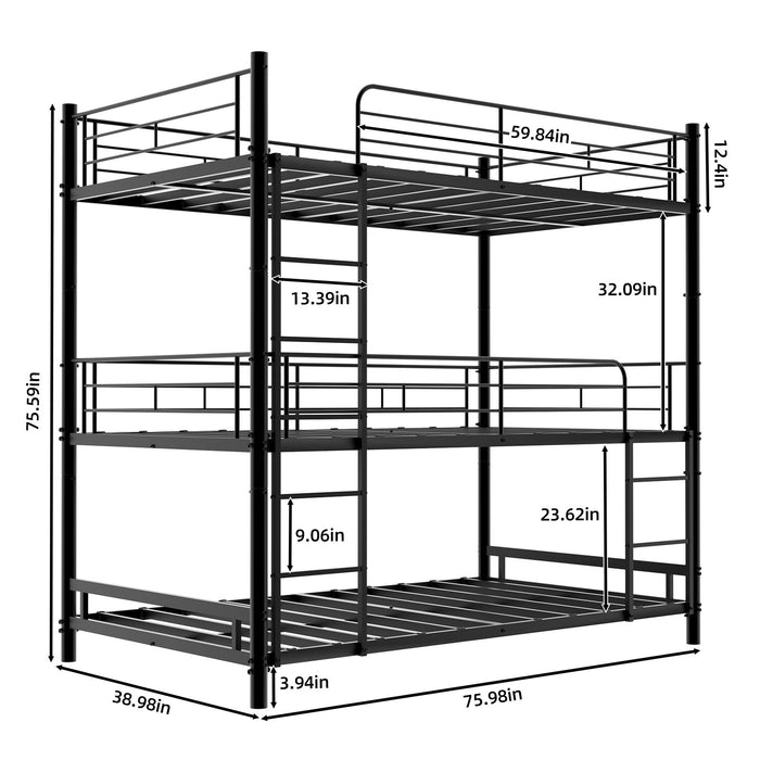 Triple Frame Bed With Built In Ladder