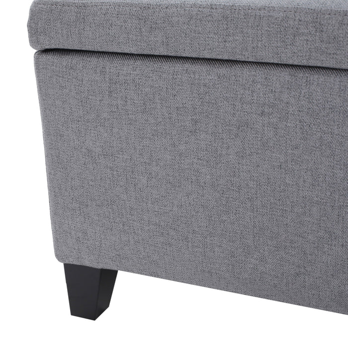 Contemporary Storage Ottoman Bench With Polyester Upholstery