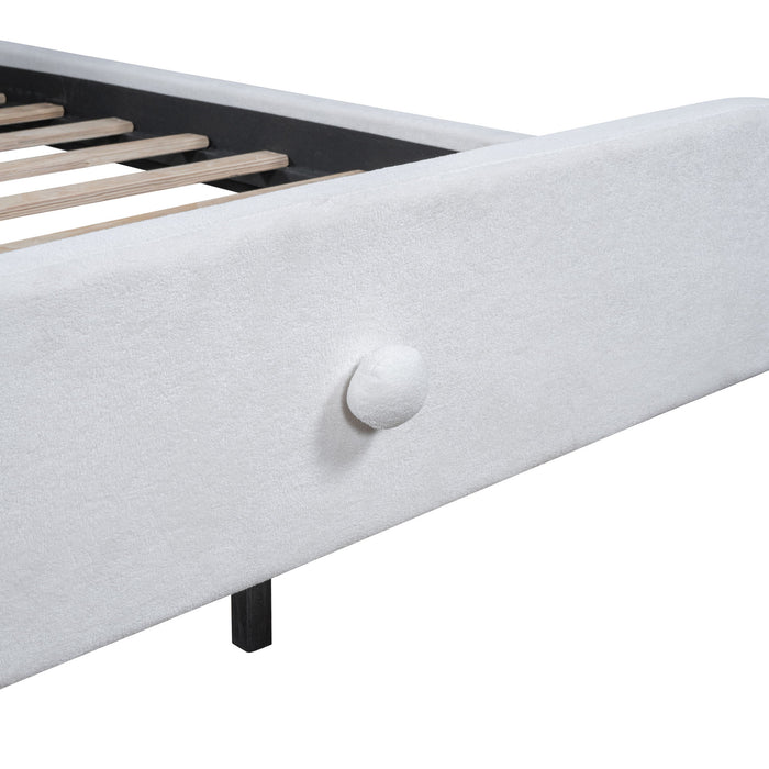 Upholstered Platform Bed With Sheep Shaped Headboard