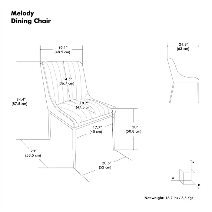 Melody - Versatile Upholstered Dining Chair (Set of 2)