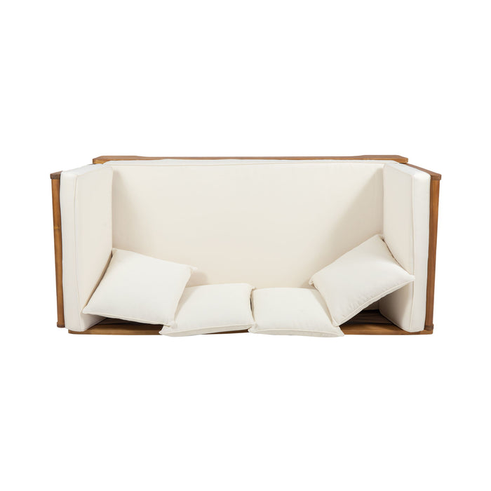Outdoor Acacia Wood Expandable Daybed With Cushions