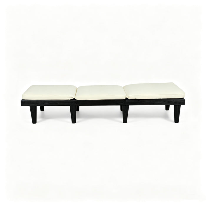 Ariana - Chaise Lounge With Cushion For Outdoor - Black