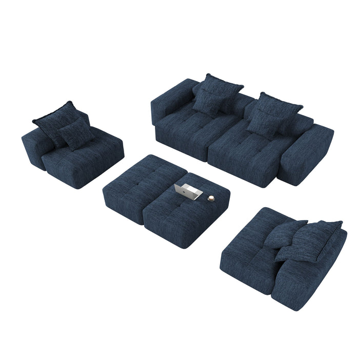 Modern Oversized Diy Combination Modular Sectional Sofa & Pillows