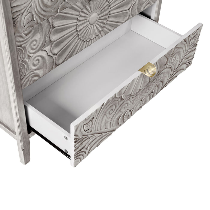 3 Drawer Cabinet, American Furniture, Suitable For Bedroom, Living Room - Light Gray