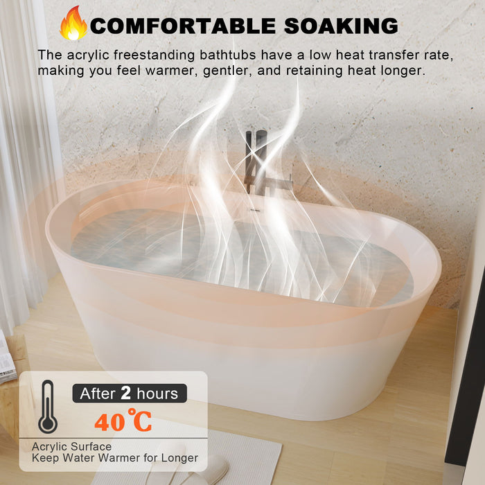 Glossy Freestanding Bathtub With Toe Tap Drain