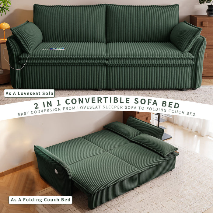 2 In 1 Convertible Sofa Bed, Multi Functional Living Room Furniture
