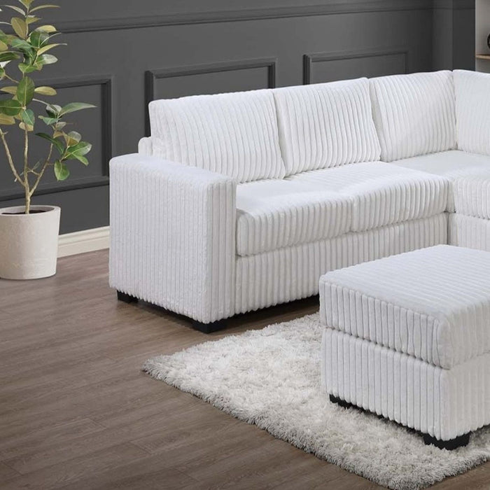 Contemporary Sectional Set With Ottoman