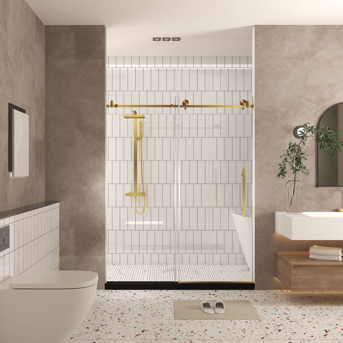 Frameless Shower Door, Smooth Sliding Tracks
