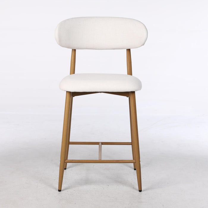 Upholstered Counter Height Bar Stools For Kitchen Island (Set of 2) - Beige