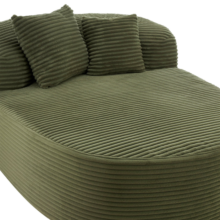 Modern Chaise Lounge Sofa Boneless Couch With Supportive Pillows