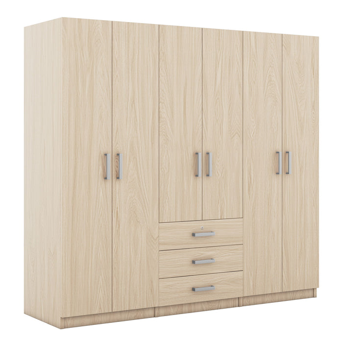 6 Doors Wardrobe Storage For Bedroom, With Big Drawers