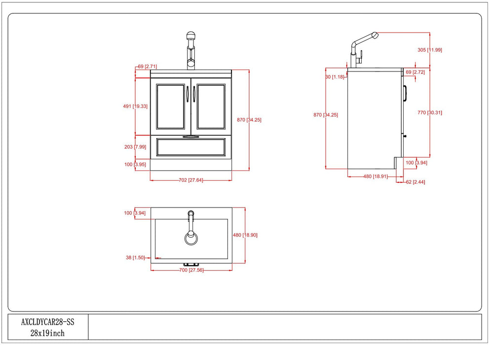 Cardinal - Laundry Cabinet With Faucet And Sink - White