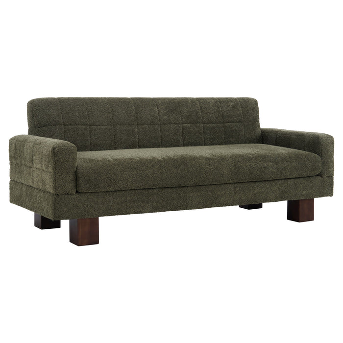 Modern Loveseat Sofa, 2 Seater With Square Arms For Living Room