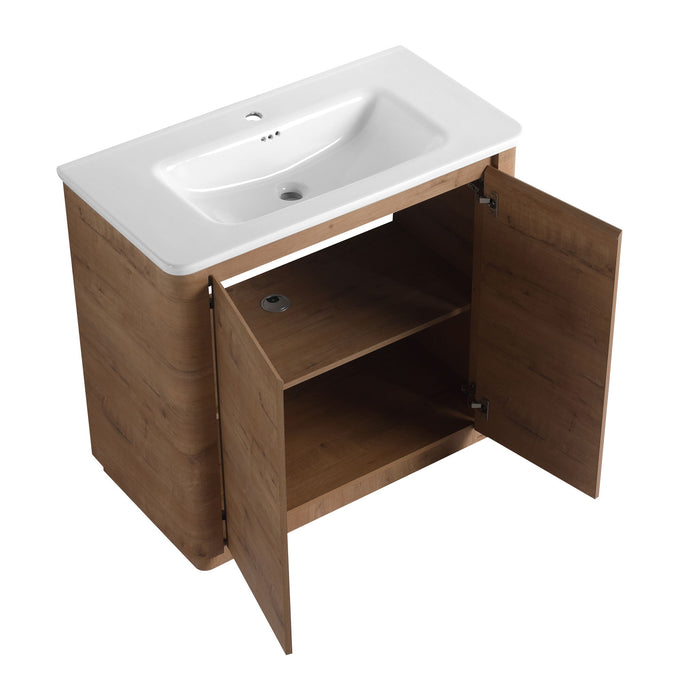 Freestanding Bathroom Vanity With Sink & 2 Soft Close Doors