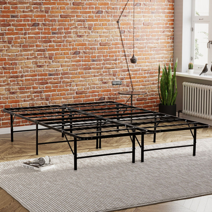California King Size Bed Base, Mattress Foundation Bed Frame, Bedroom Furniture - Black