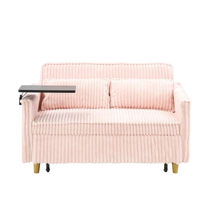 Pull Out Sofa With Movable Tabletop And USB Ports