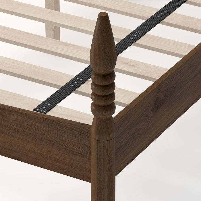 Retro 4 Poster Platform Bed Frame With Curved Tall Headboard