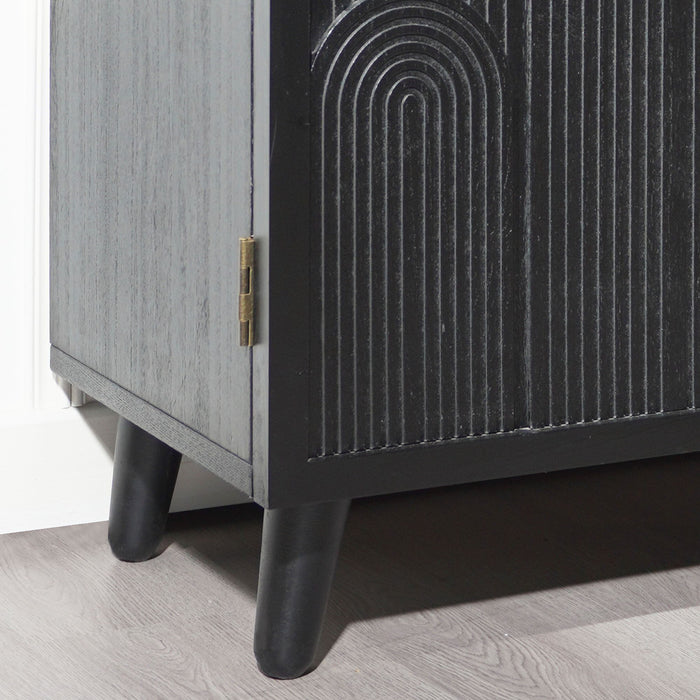 2 Door Accent Cabinet Storage Cabinet With Adjustable Shelf - Black