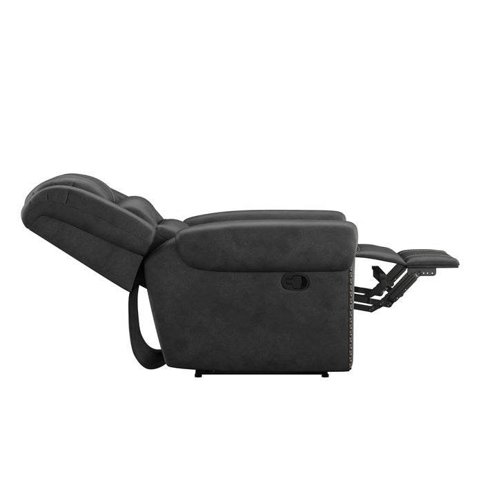 Reclining Sofa - Gray - Faux Leather