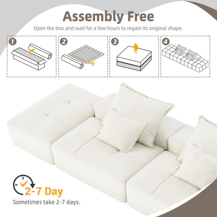 Modern Oversized Diy Combination Modular Sectional Sofa With Pillows