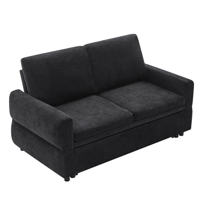 Convertible Sofa Bed Loveseat With Adjustable Backrest And USB Ports