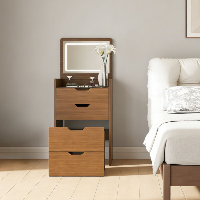 Vanity Desk With Lighted Mirror & Stool