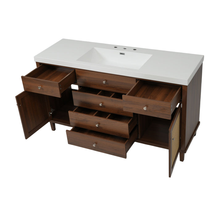 Bathroom Vanity With Sink, 5 Legs, Soft Close Drawers