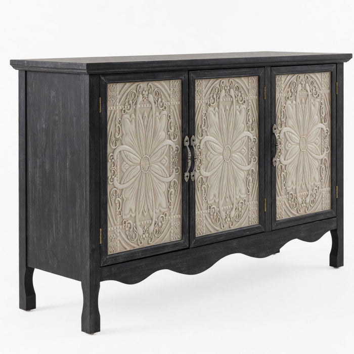 3 Door Sideboard Buffet Cabinet With Storage - Black