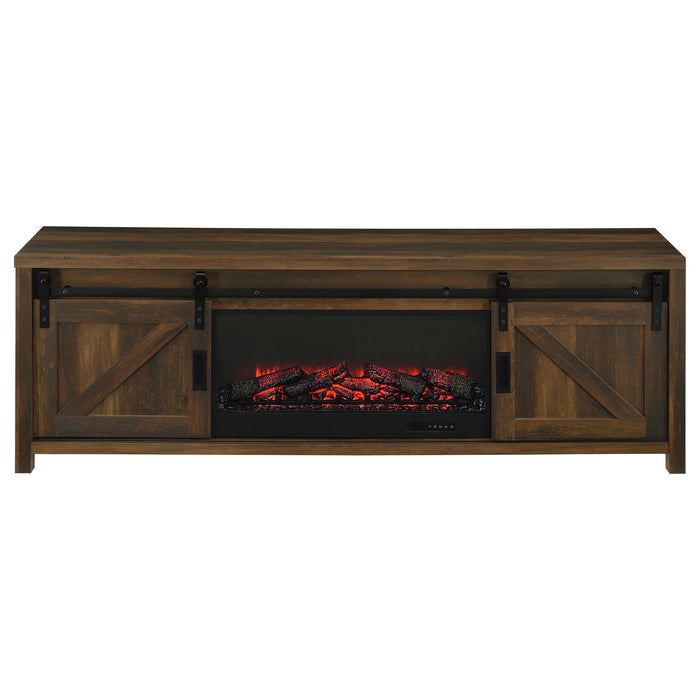 Clover - Fireplace TV Stand - Brown