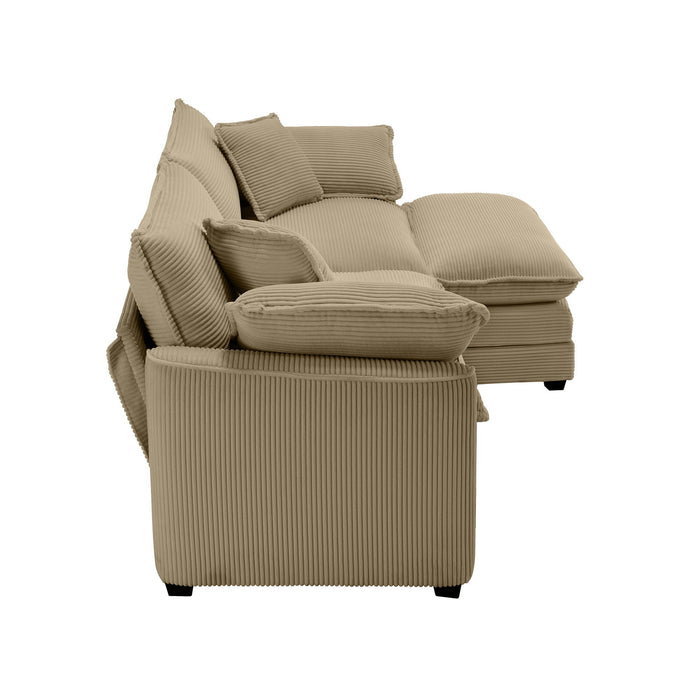 Oversized Modular Cushion Sofa With Ottoman, Low Back, Deep Seating Sofa Set
