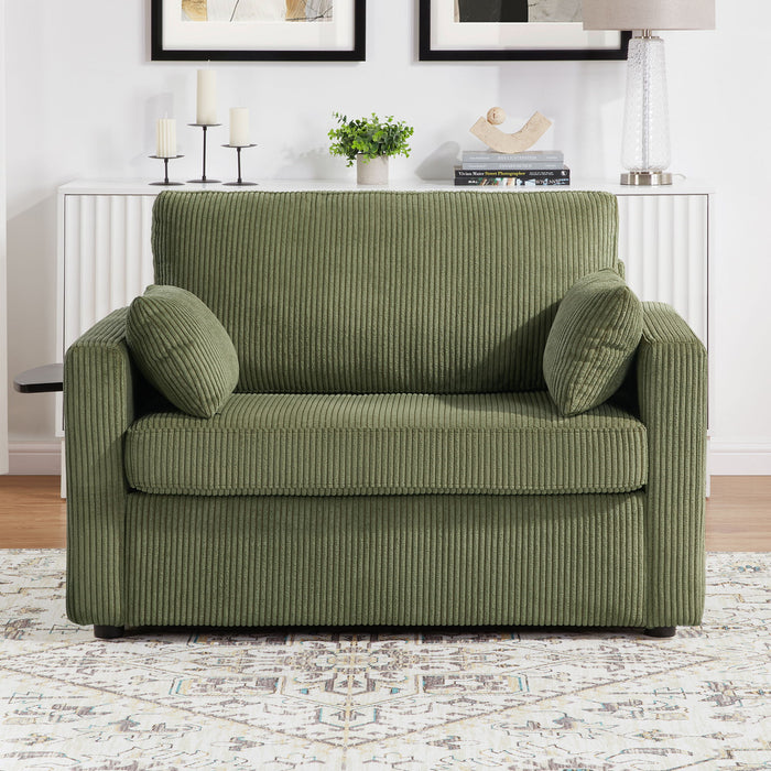 Sleeper Sofa With Foldable Mattress, USB Ports, Side Table & Storage Pocket