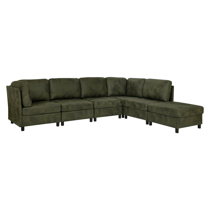 Upholstered Modular Sectional With Custom Configuration And Removable Cushions