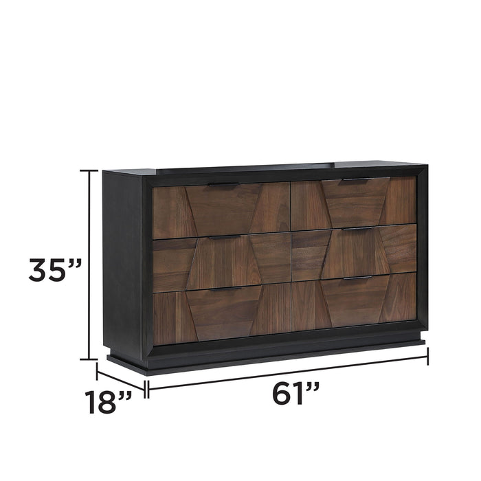 Houston - 6 Drawer Dresser - Walnut