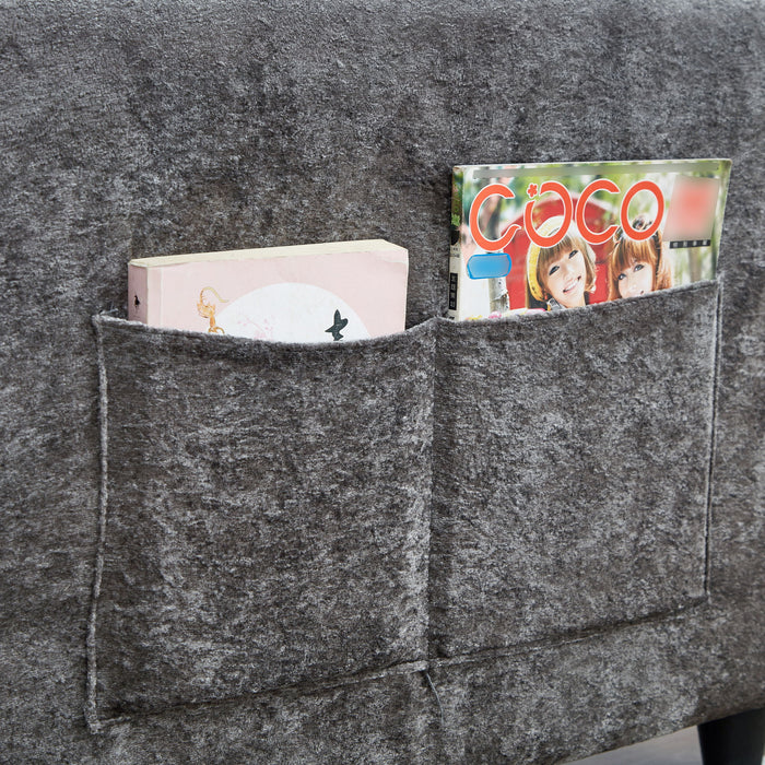 Pull Out Sofa Bed With Adjustable 3 Position Backrest, USB Charging Ports, Side Pockets