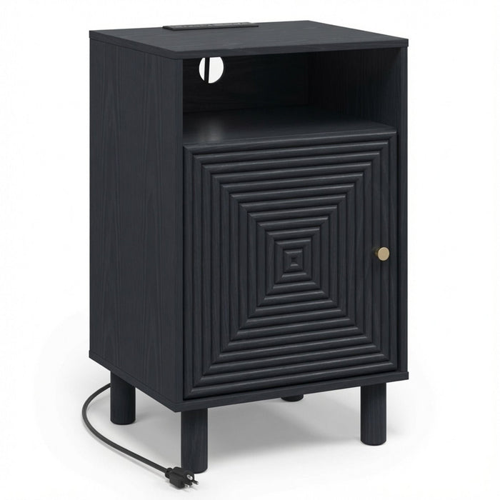 Nightstand With Charging Station & Storage