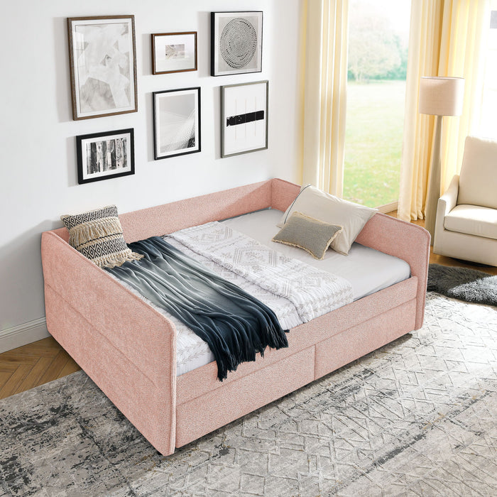 Upholstered Daybed & 2 Drawers
